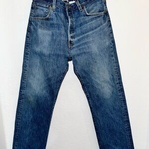 Levi's 501 Men's Straight Button Up Blue Jeans W36 L32